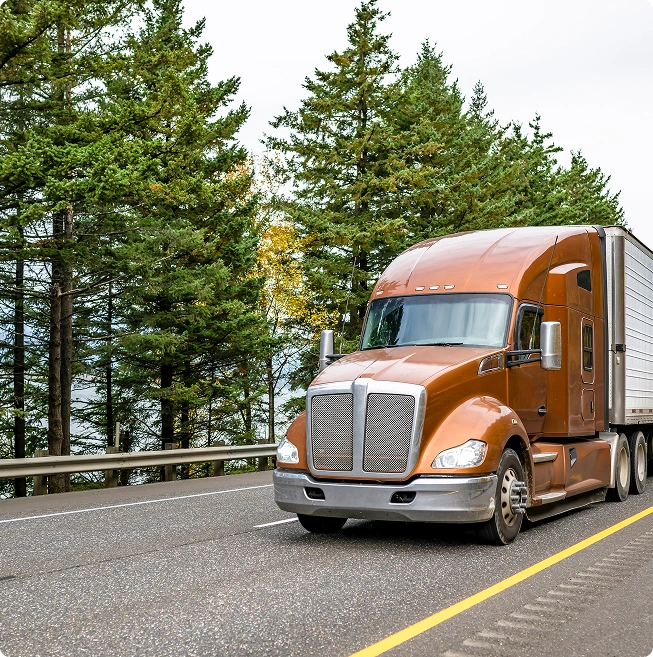 Orange semi-truck